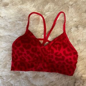 Red sports bra